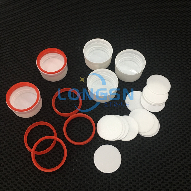 Automatic lid seal liner insert machine rotary plastic O ring cap assembly machine