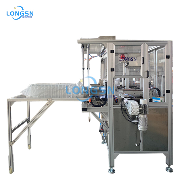 Automatic plastic bottle jerrycan bagging packing machine with plastic bags