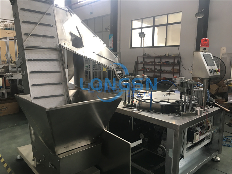 Automatic Cosmetic Bottle Cap Liner Inserting Lining Machine