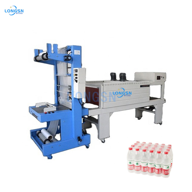 Semi-auto automatic plastic pet bottle heat pvc shrink film sleeve tunnel wrapping packing machine